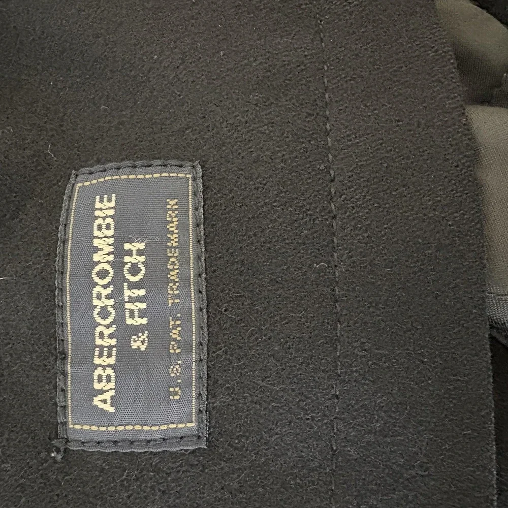 Abercrombie & Fitch Jacket Mens‎ Medium Black Wool Full Zip Bomber Lined Classic